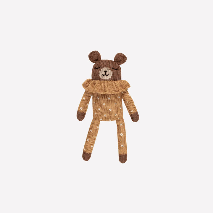 Teddy, ochre dots pyjamas
