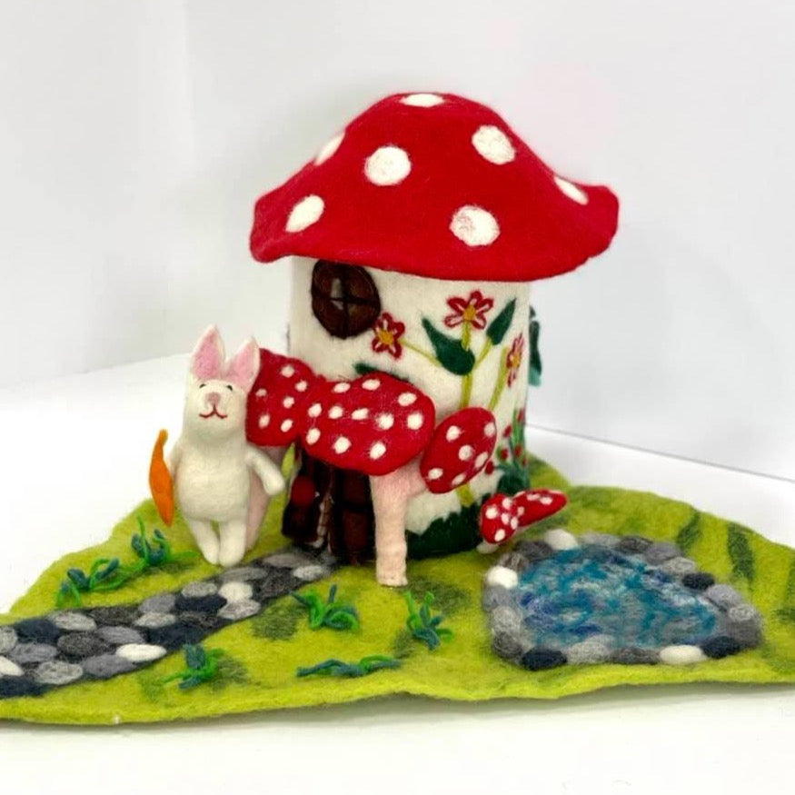 Magic Mushroom Felt Fairy House