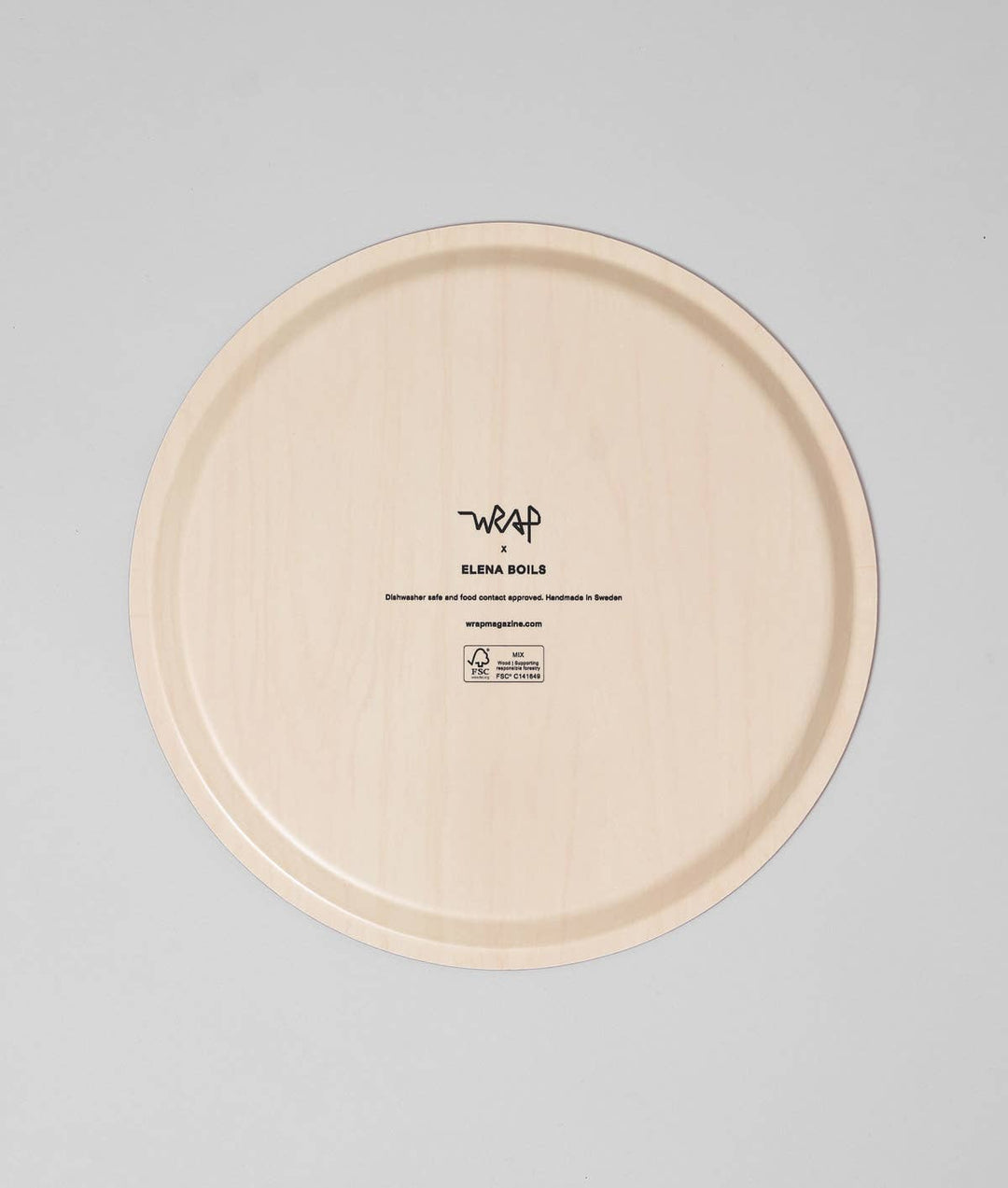 Cherries Pink Mini Round 12" Birch Serving Tray