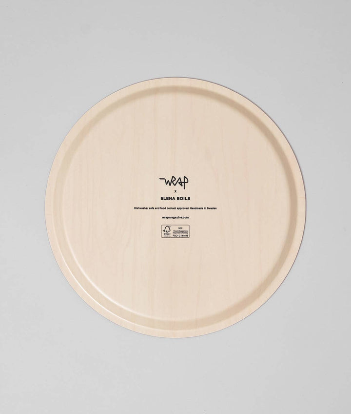 Cherries Pink Mini Round 12" Birch Serving Tray