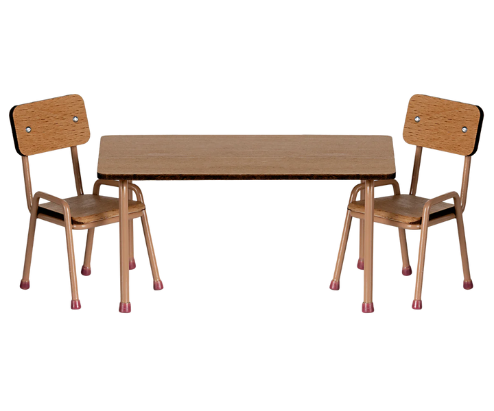 Table and chair set, Mouse Size - Dark powder