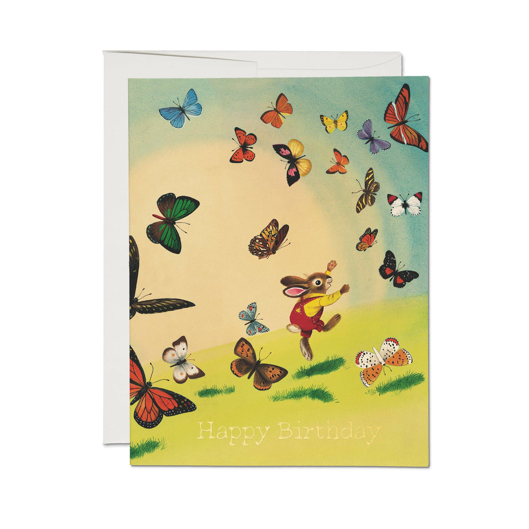 Bunny and Butterflies greeting card