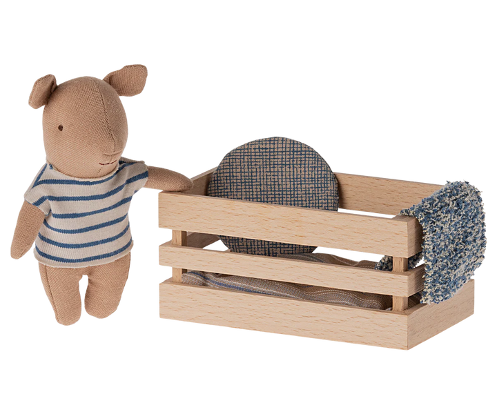 Pig, Baby in Box - Blue