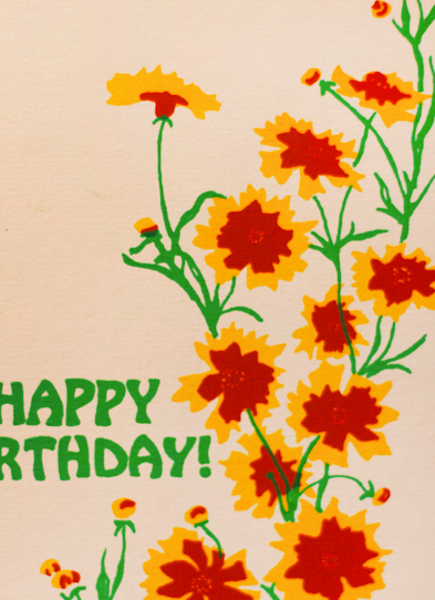 Birthday Coreopsis Flower Greeting Card