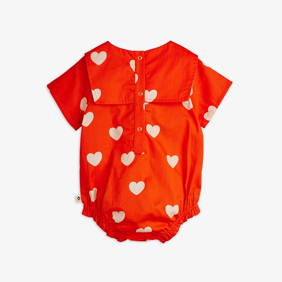Hearts Short Sleeve Woven Bodysuit