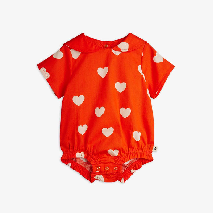 Hearts Short Sleeve Woven Bodysuit
