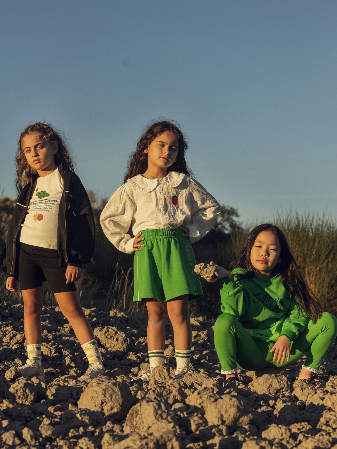 Green Plain Piping Sweatshorts