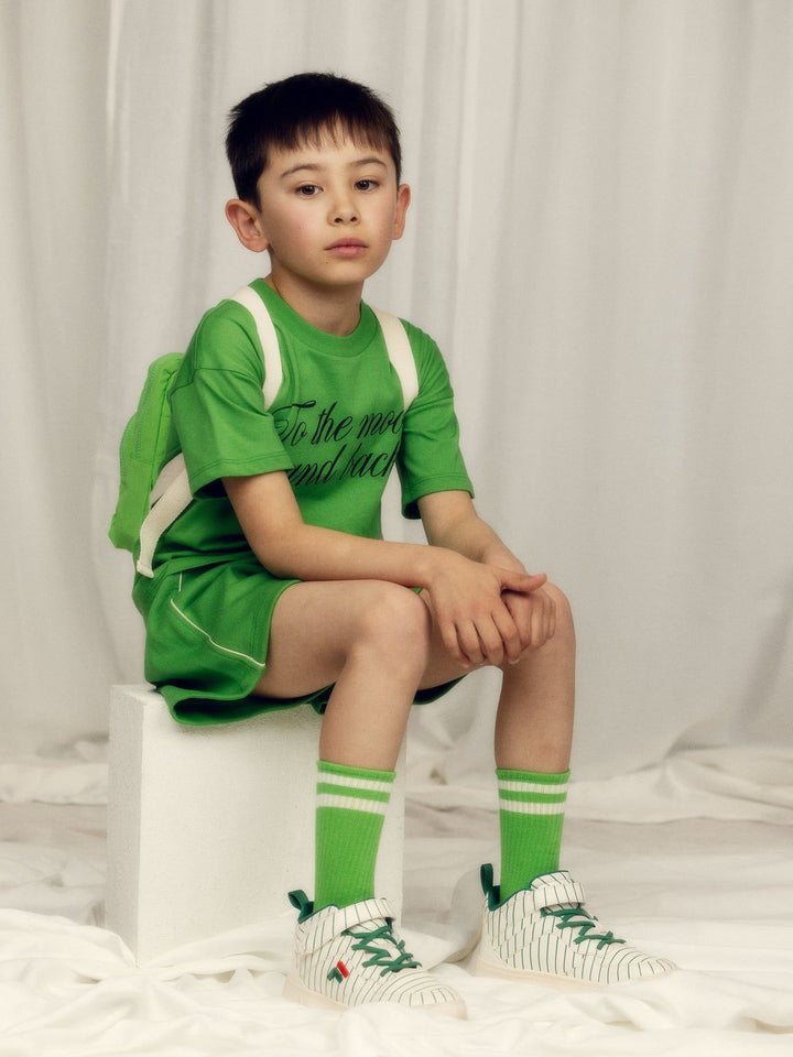 Green Plain Piping Sweatshorts