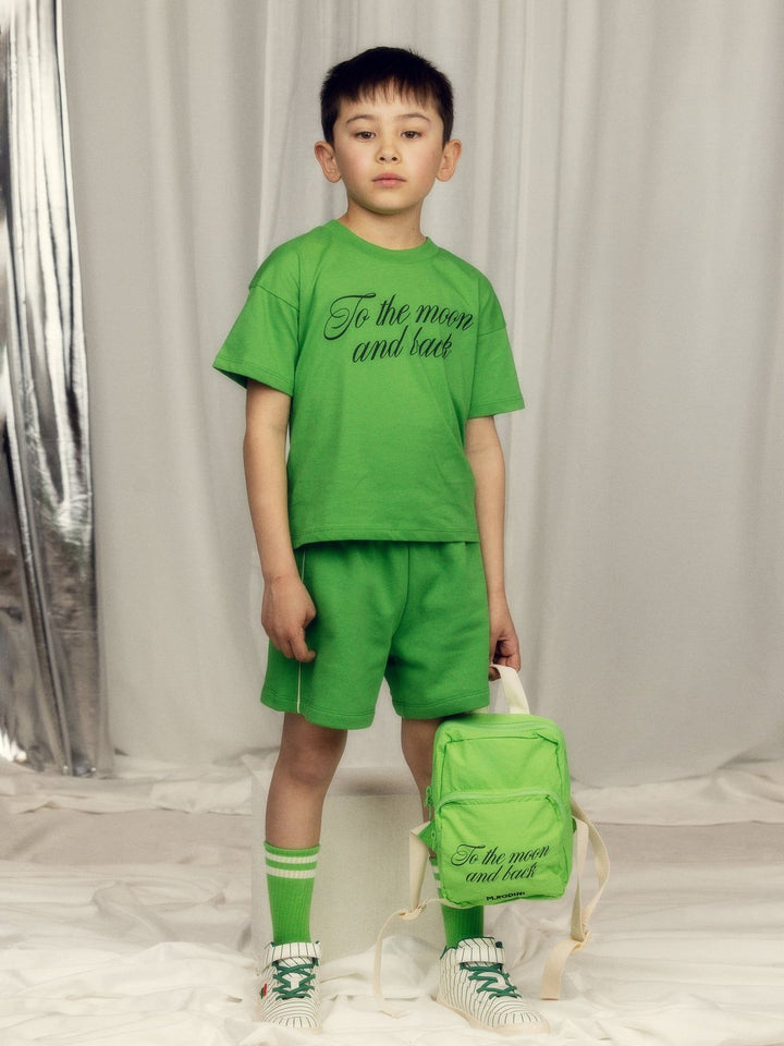 Green Plain Piping Sweatshorts