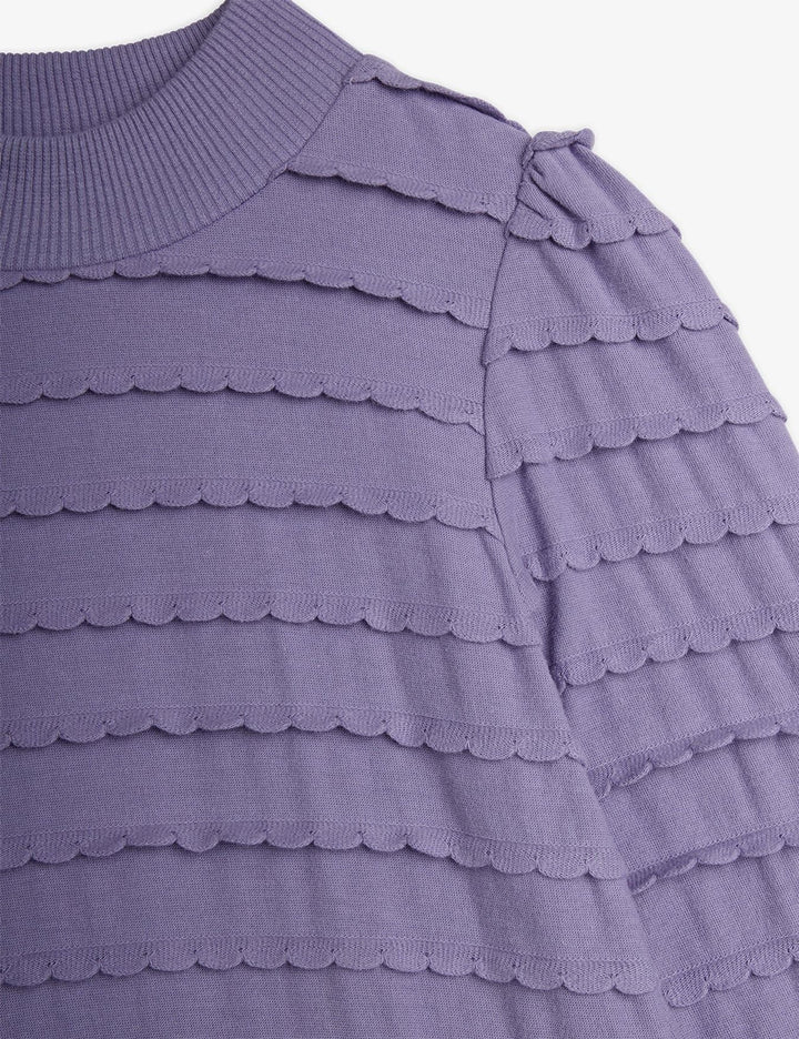 Textured Frill Long Sleeve Dress
