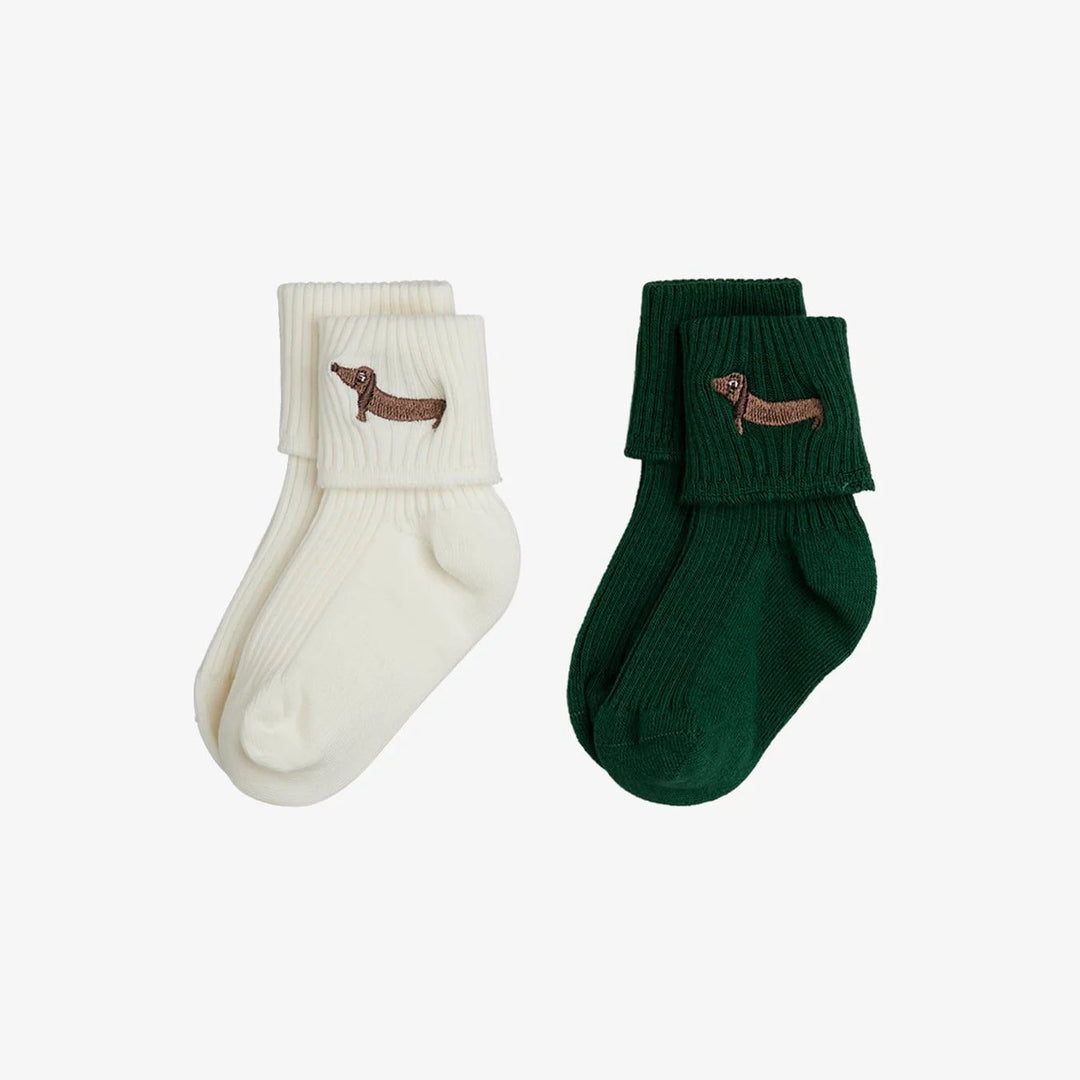 Dogs 2-Pack Ribbed Baby Socks