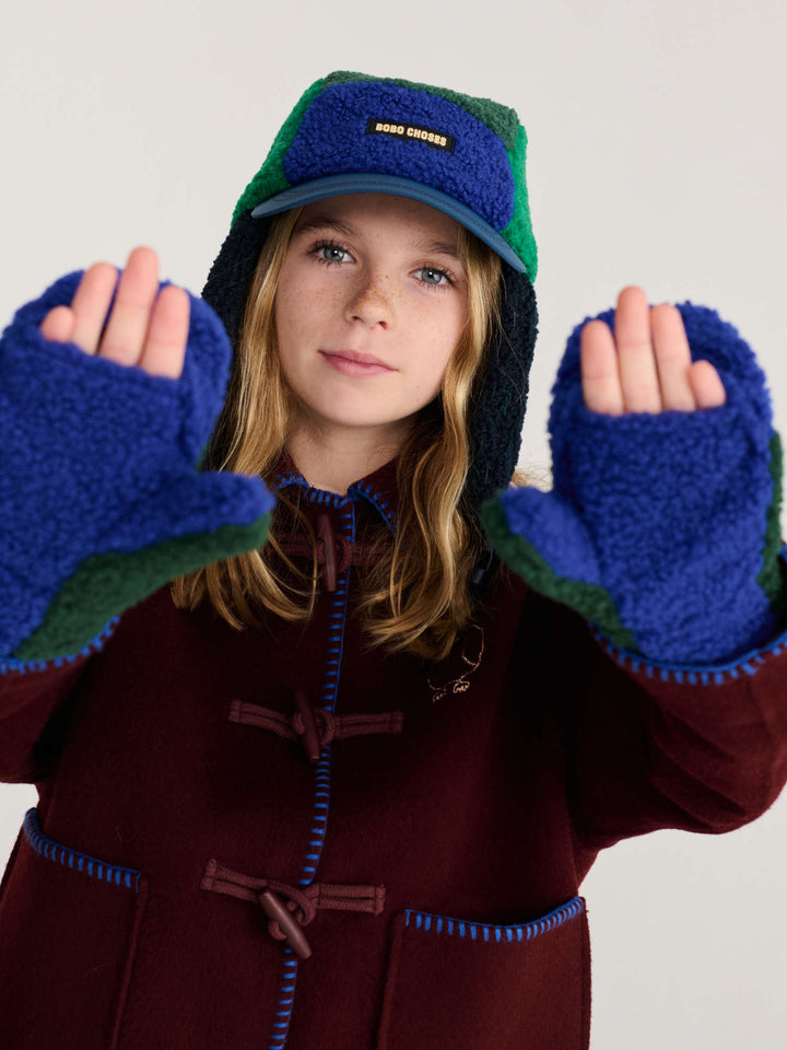 Color Block Chapka - Green/Blue