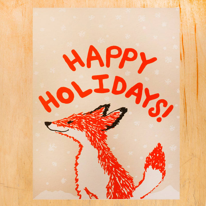 Happy Holidays Fox Greeting Card