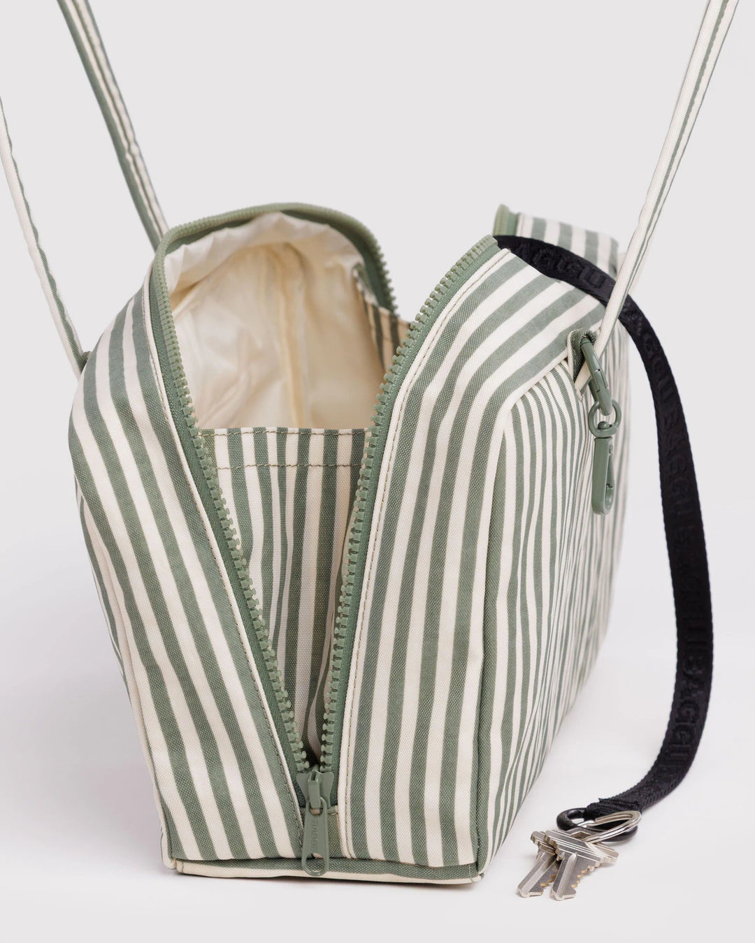 Nylon Bowler Bag - Sage Stripe