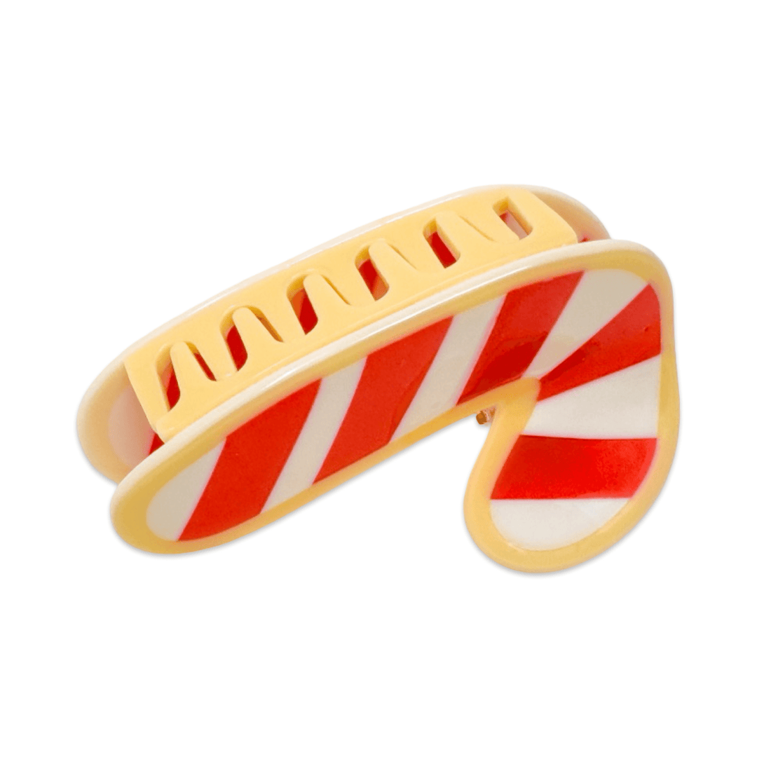 Midi Candy Cane Holiday Cookie Hair Claw Clip