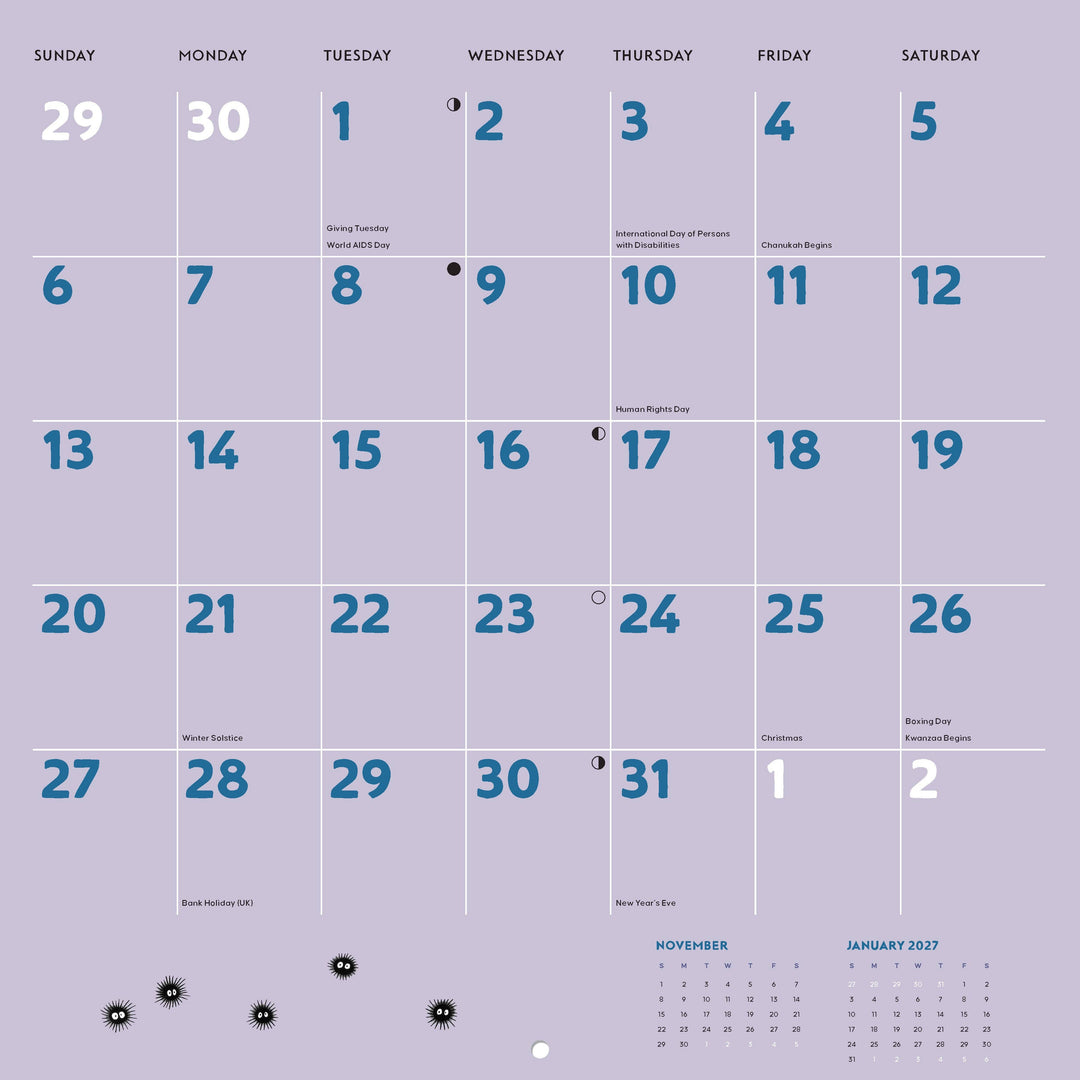 My Neighbor Totoro 2026 Wall Calendar