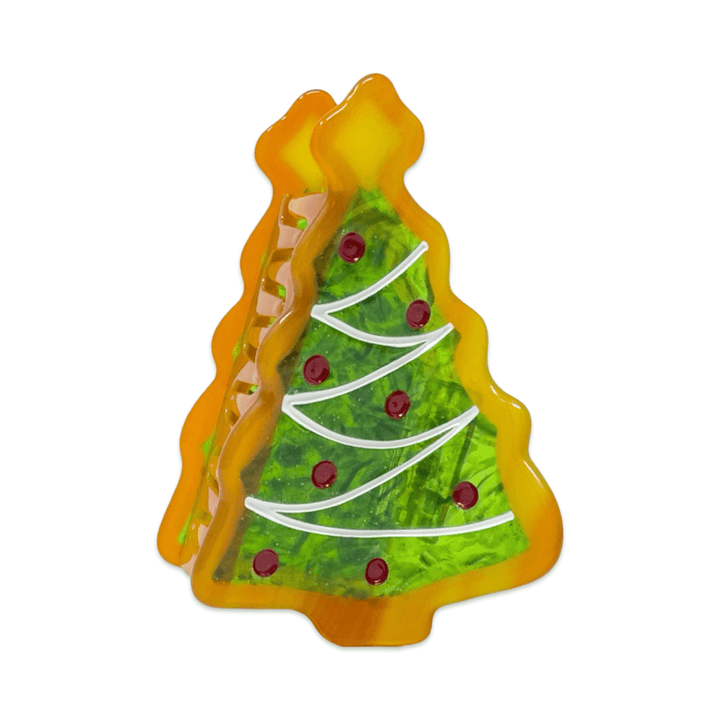 Midi Christmas Tree Holiday Cookie Hair Claw Clip