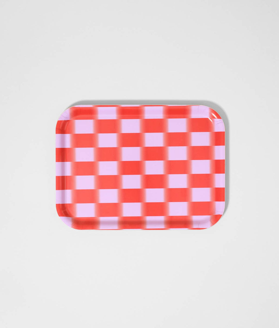 Red Gradient Check Mini Birch Serving Tray