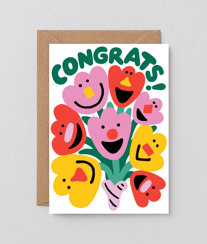 Congrats Flowers Greetings Card