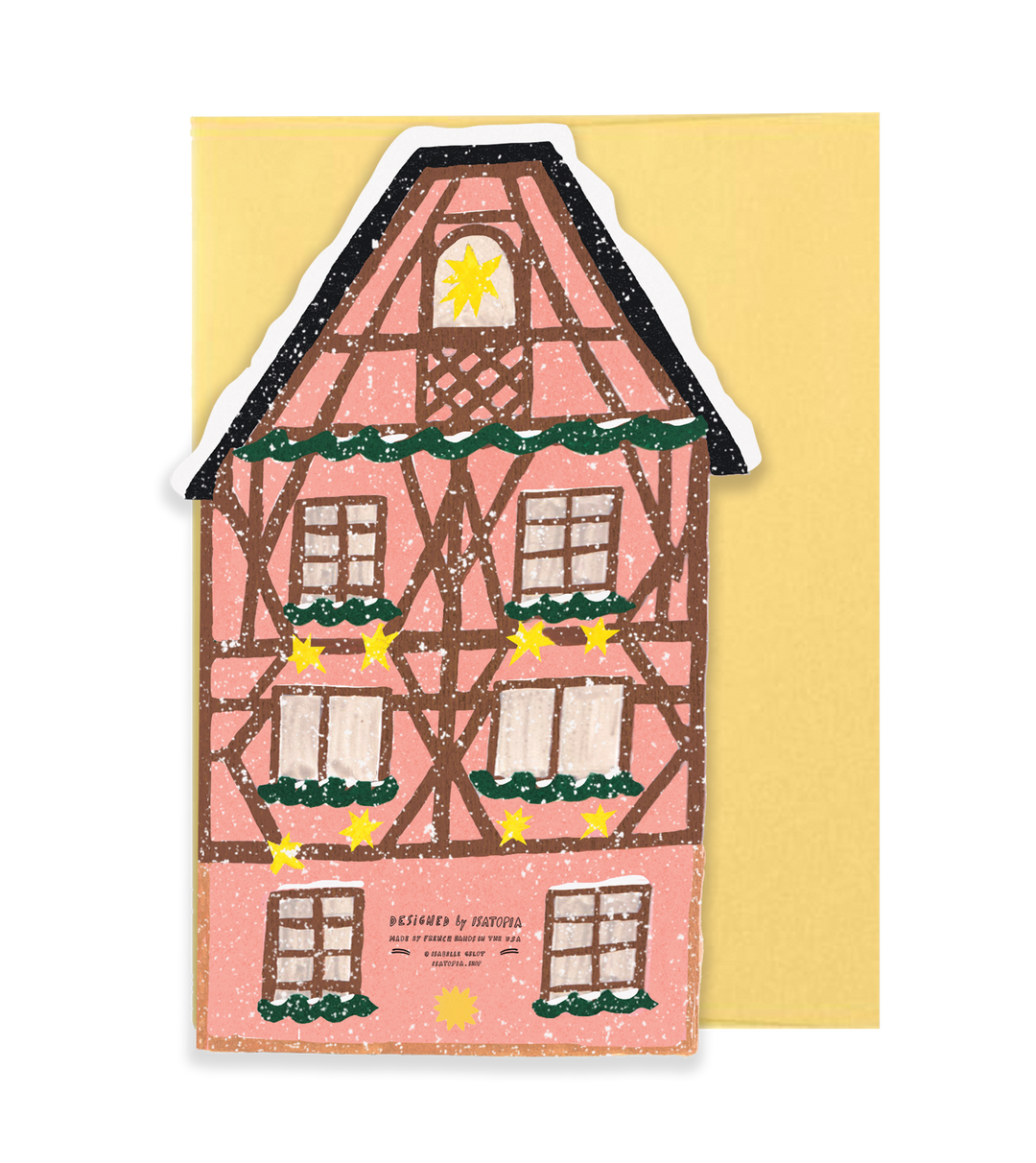 Pink Cottage Die Cut Card