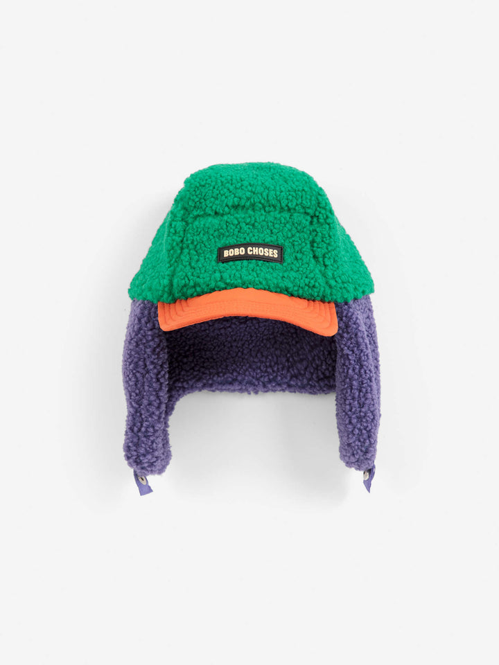 Color Block Chapka - Green/Purple