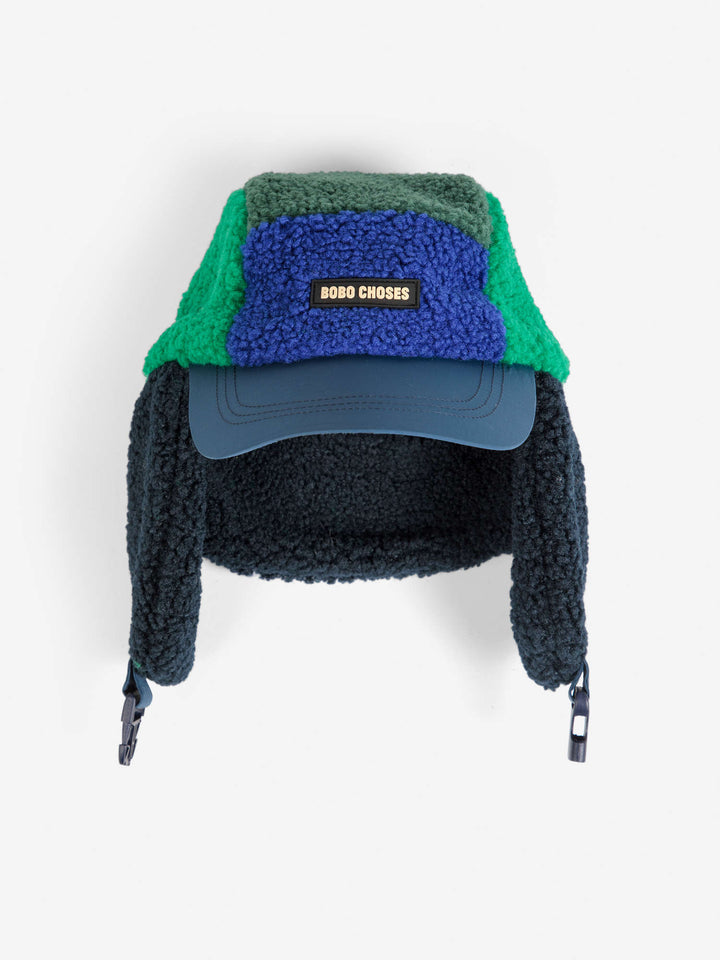 Color Block Chapka - Green/Blue