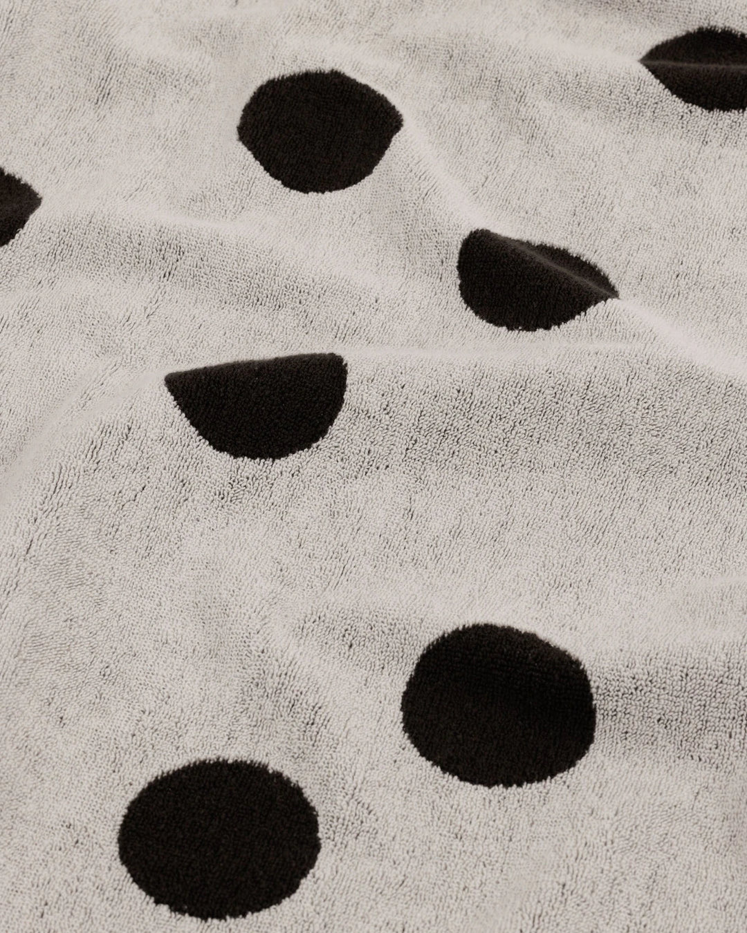 Bath Towel - Cream and Black Polka Dot