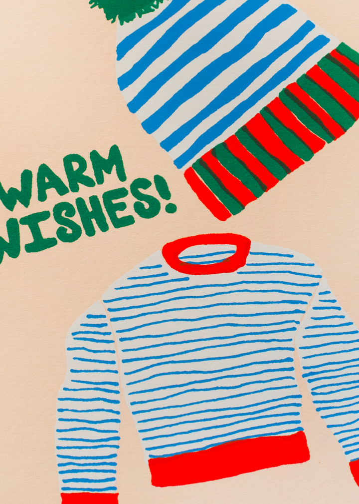 Warm Wishes Hat & Sweater Greeting Card