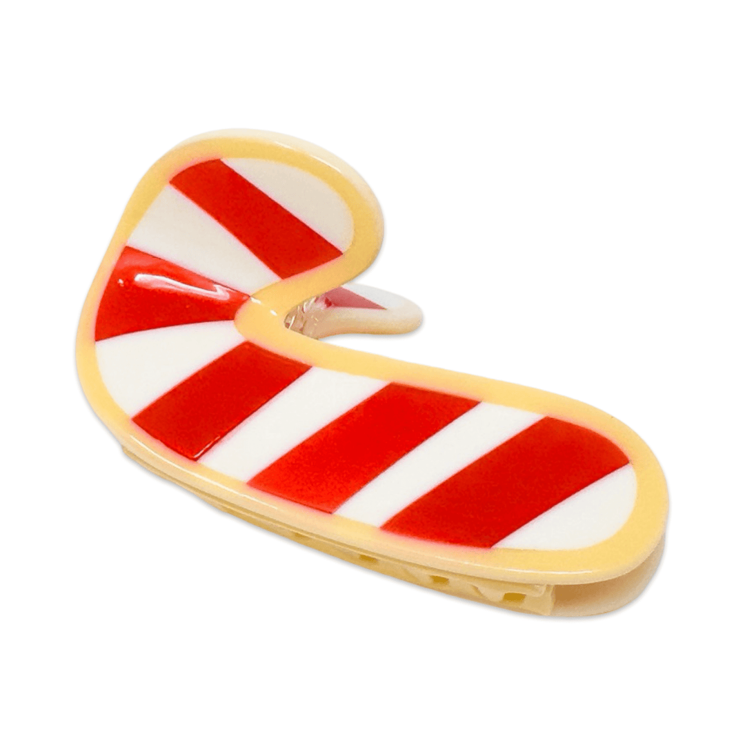Midi Candy Cane Holiday Cookie Hair Claw Clip
