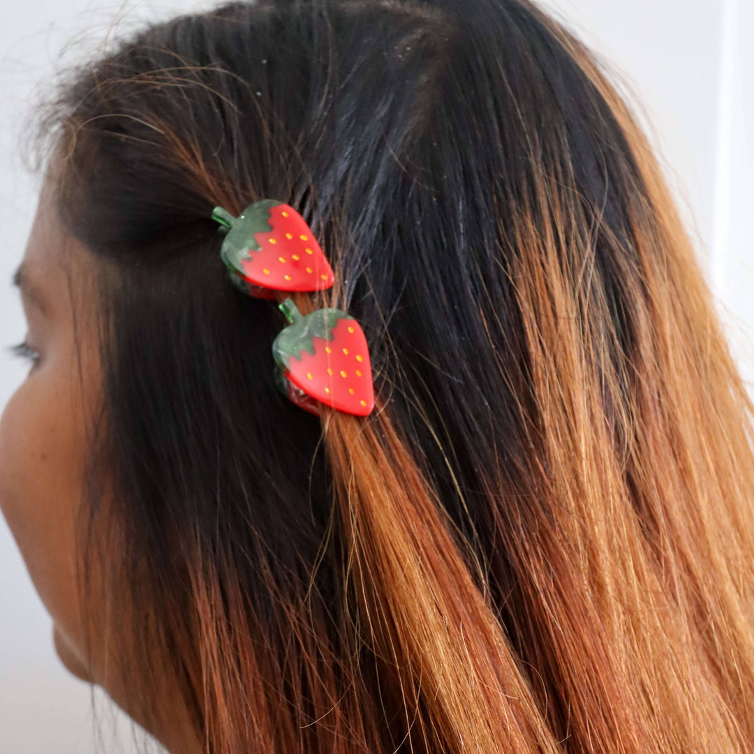 Micro Fruit and Flowers Hair Claw Clip Set
