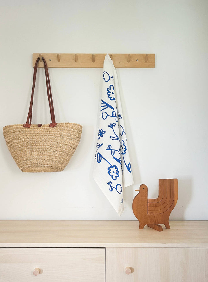 Blue Flowers Tea Towel