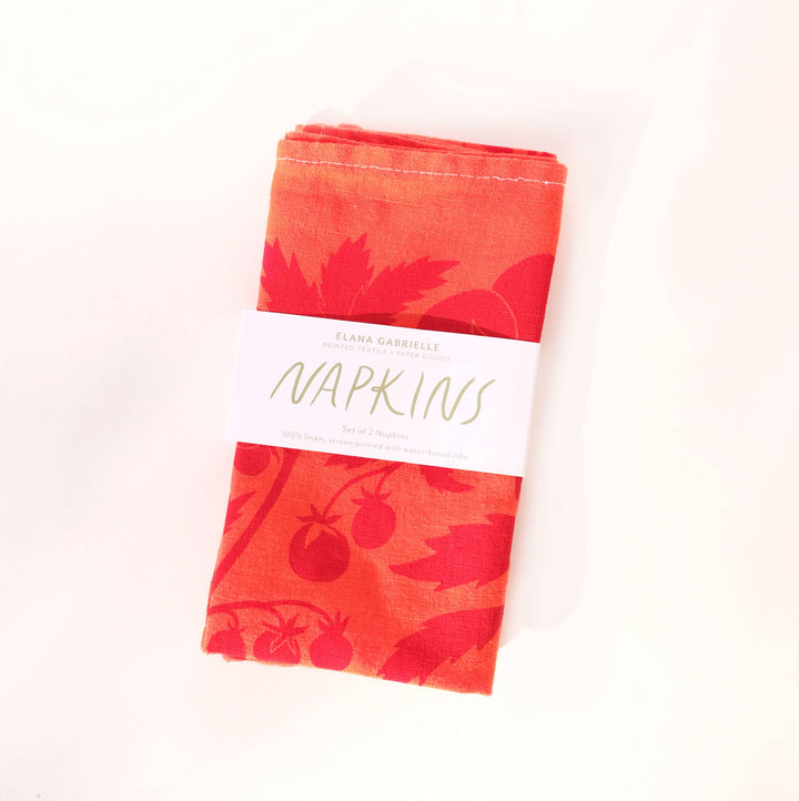 Tomato Linen Napkins - Set of 2