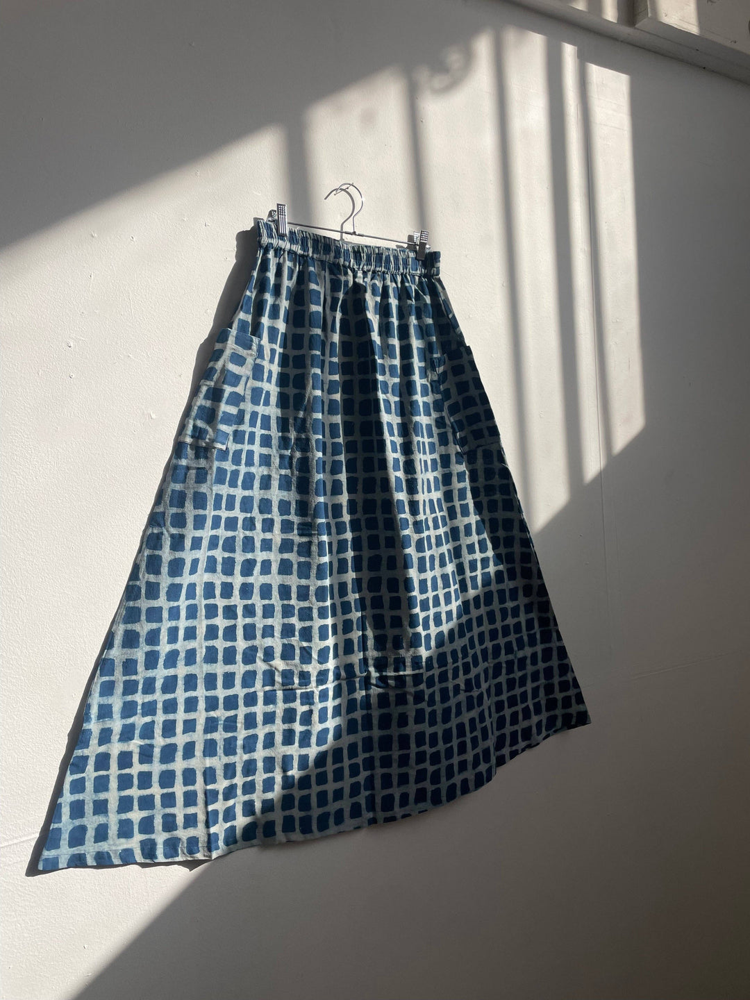 Tilda Skirt Indigo Big Squares