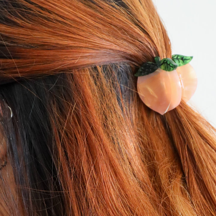 Mini Peach Hair Claw Clip