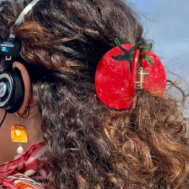 Midi Tomato Hair Claw Clip