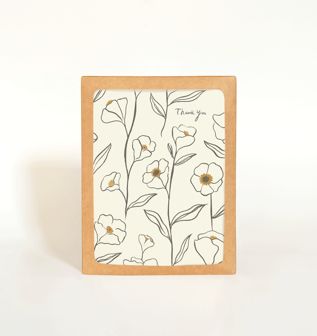 Thank You Flowers Card - Boxed Set of 8