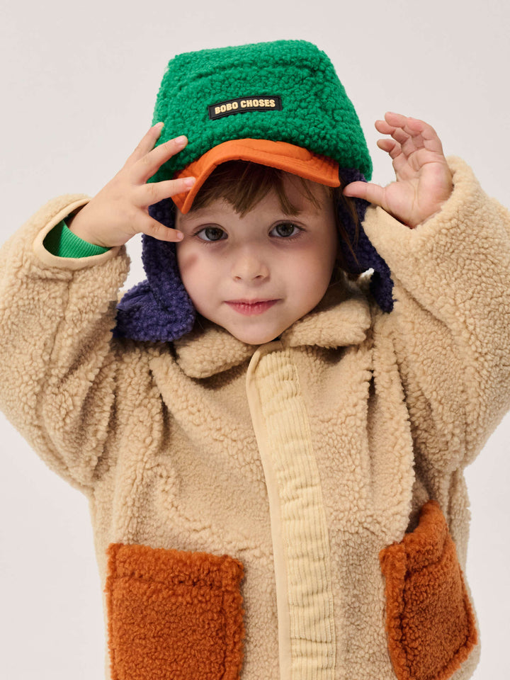 Color Block Chapka - Green/Purple