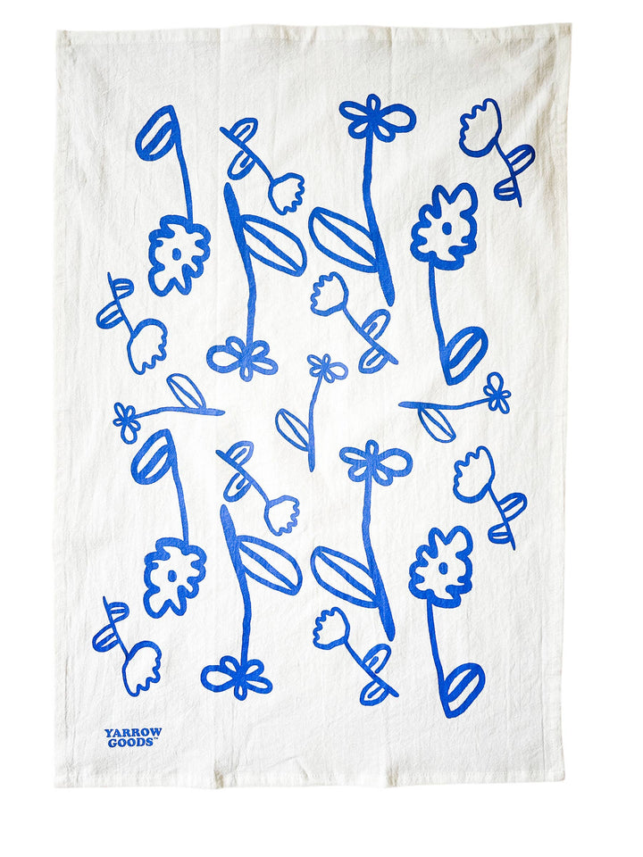 Blue Flowers Tea Towel