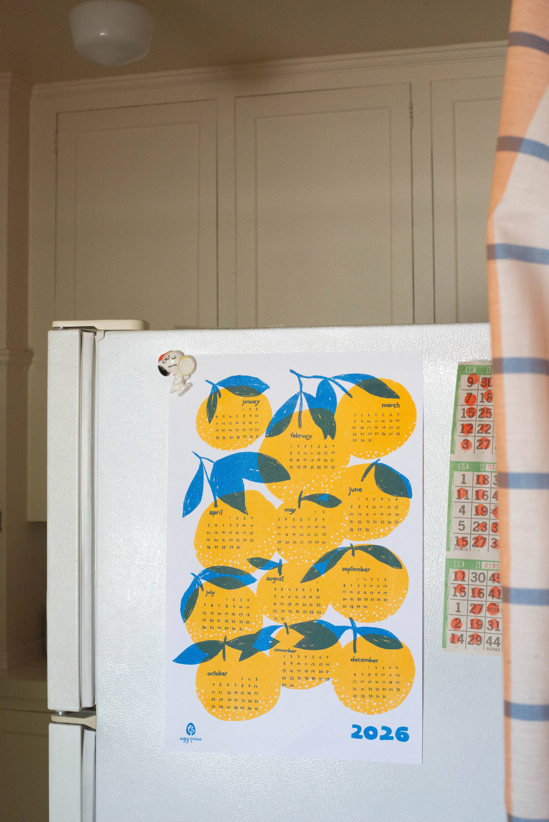 Oranges 2026 Calendar Illustrated Risograph Print