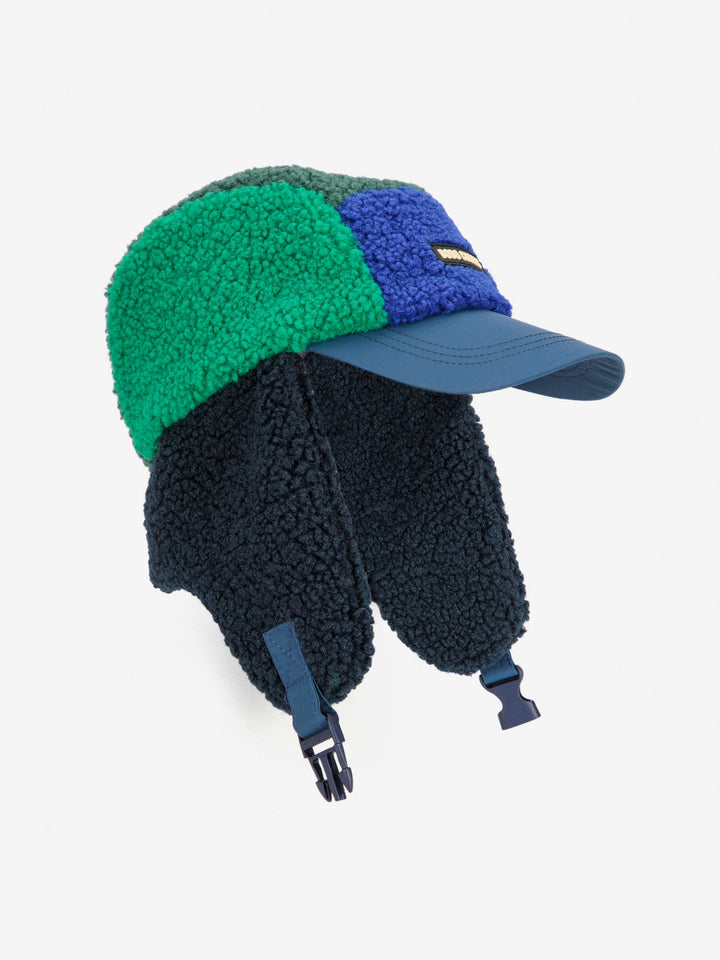 Color Block Chapka - Green/Blue
