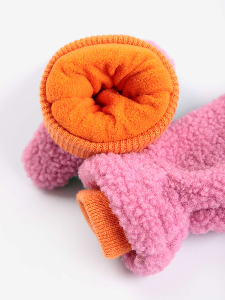 Color Block Mittens - Pink/Green/Orange