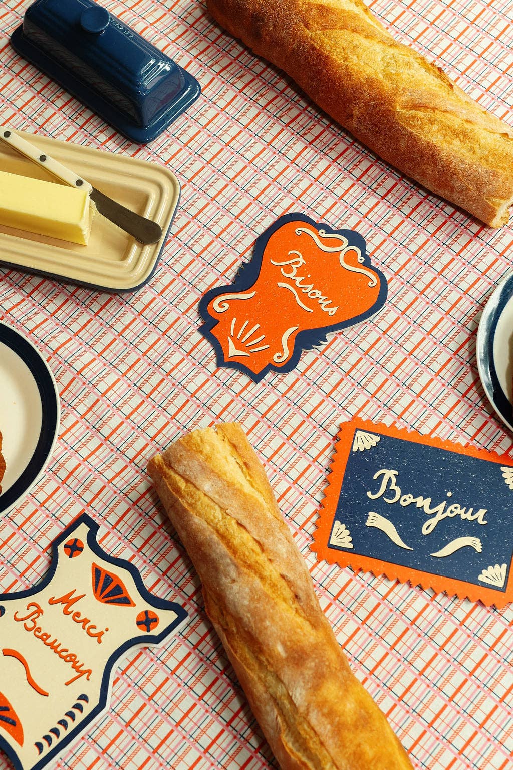 Bonjour Die Cut Card