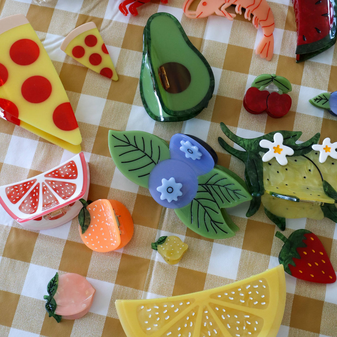 Mini Peach Hair Claw Clip