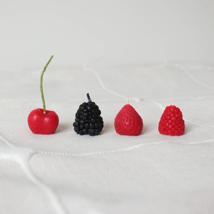 Mixed Berry Beeswax Birthday Candles - 4 count