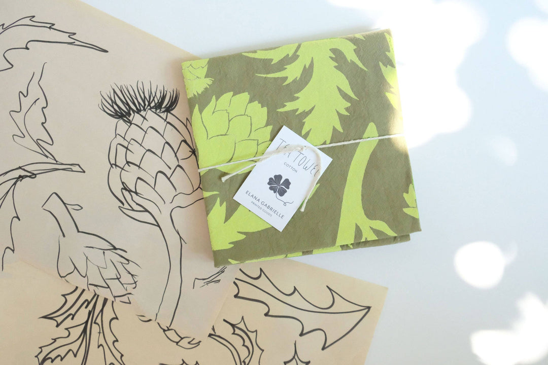 Artichoke Cotton Tea Towel