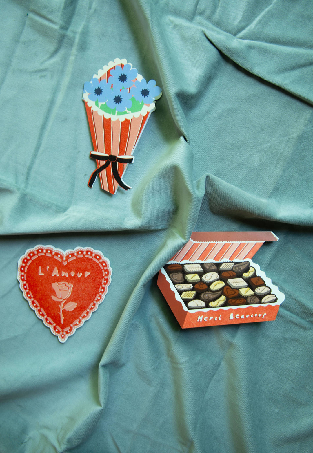 Rose Heart Die Cut Card