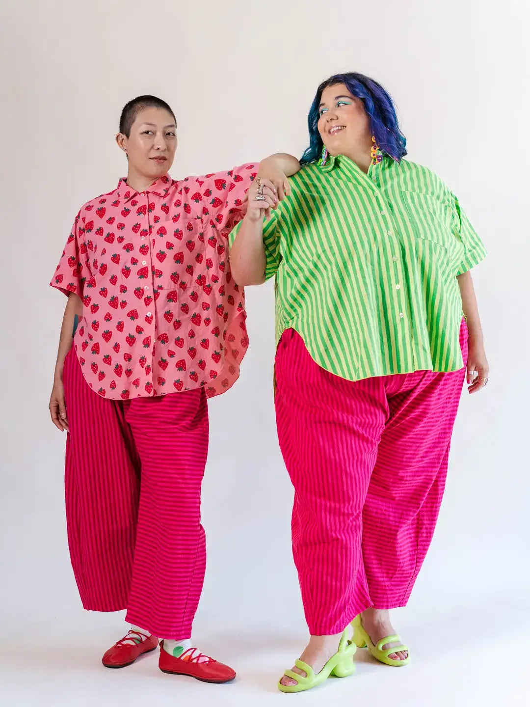 Pink Striped Balloon Pant