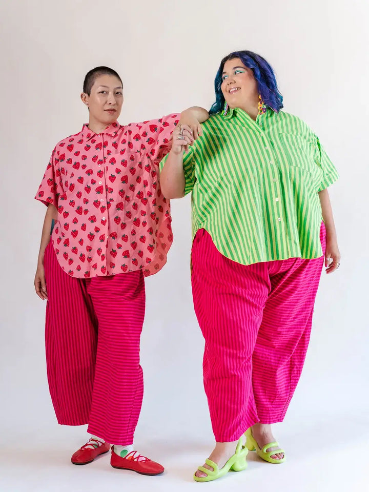 Pink Striped Balloon Pant
