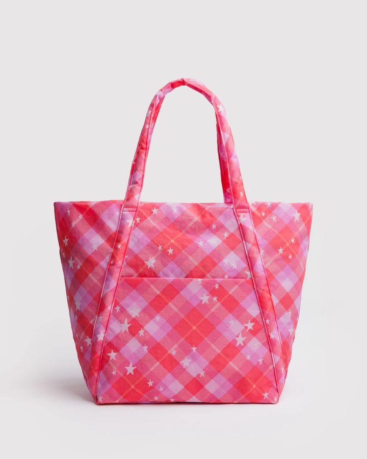 Cloud Bag - Pink Star Plaid