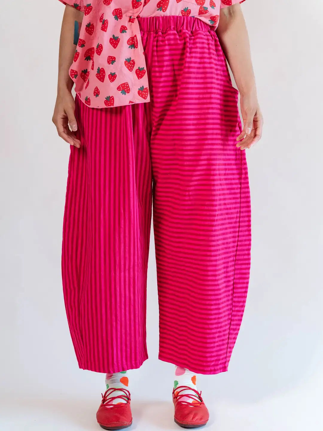 Pink Striped Balloon Pant